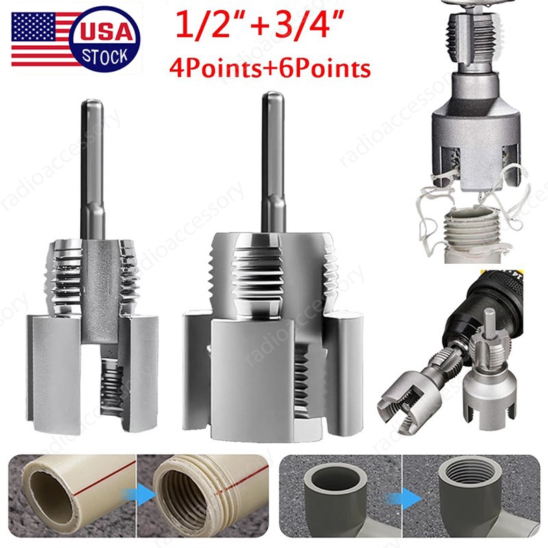 US Integrated Internal & External Pipe Threading Tool For 1/2'' 3/4'' Water Pipe