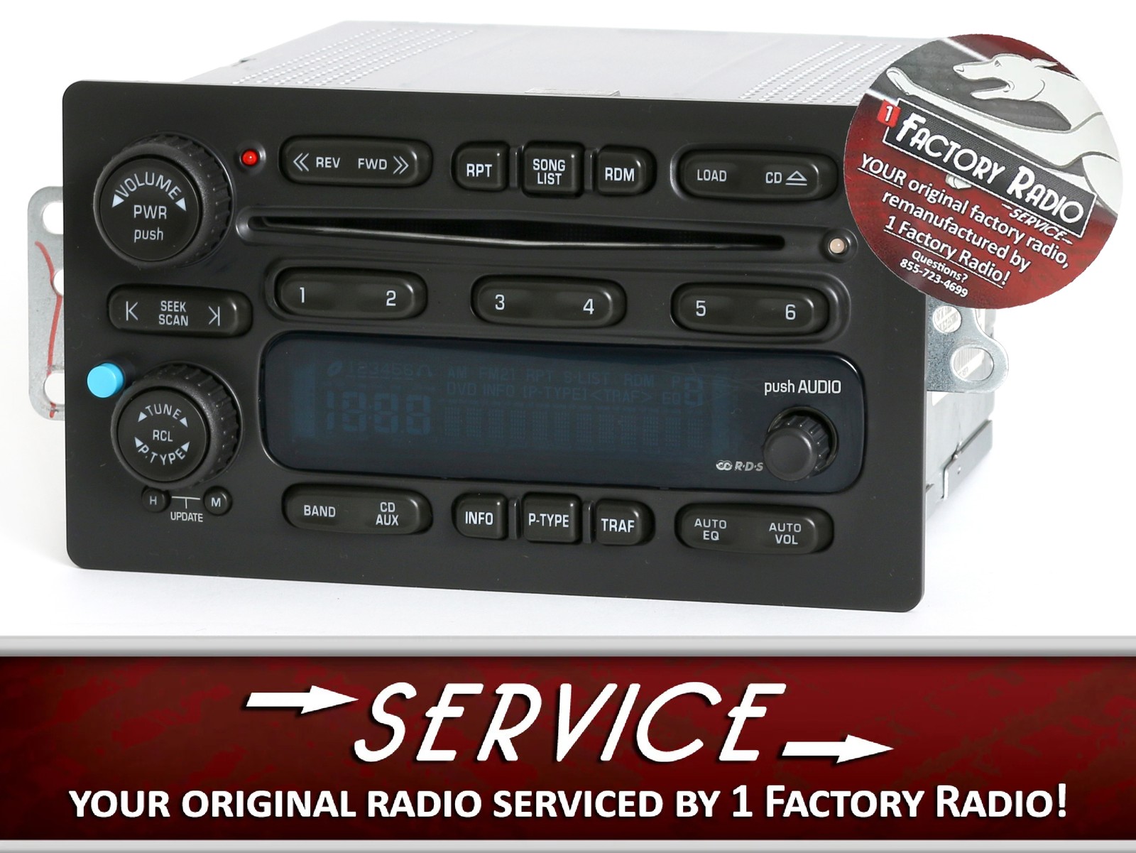Remanufacture & BT Mod SERVICE for 2005-09 Chevy GMC Truck AMFM 6 Disc CD Radio