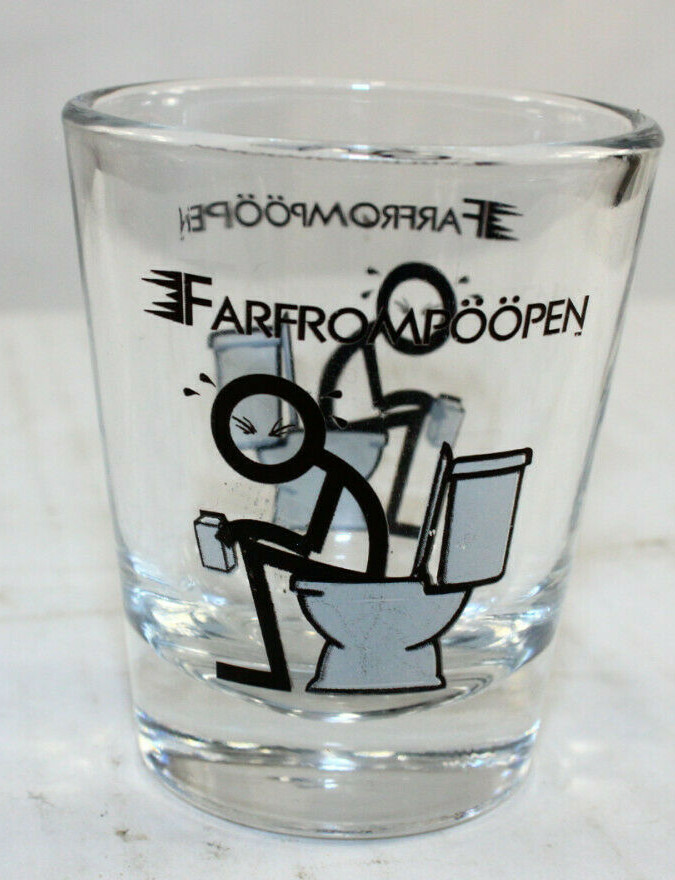 Far From It Shot Glasses Farfrompoopen Joke Funny Birthday Present
