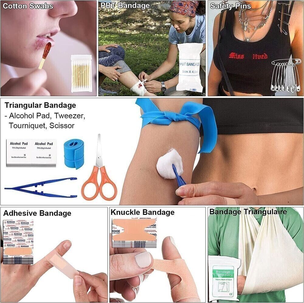 Emergency Survival Kit Bag First Aid Bug out Military Prepper Kit 142Pcs Bag New