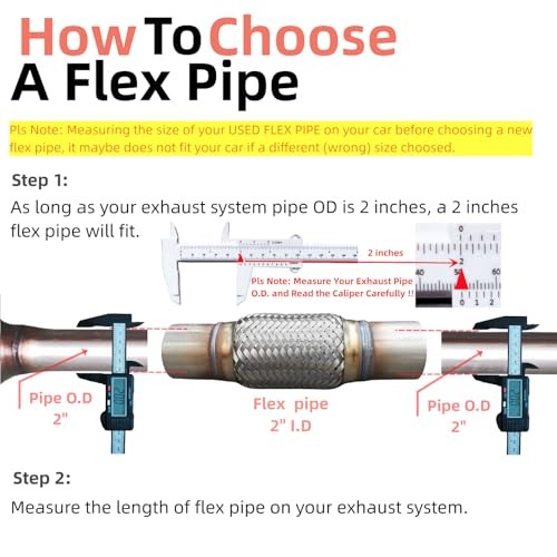 Exhaust Flex Pipe Universal Type 100% Stainless Steel For Heavy 2X8X12 1 PC