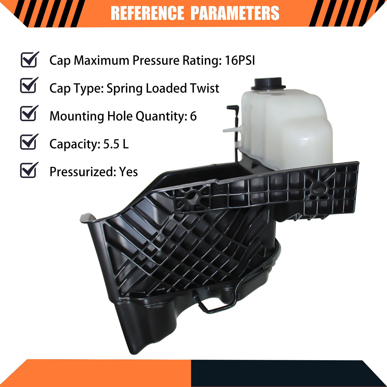 Coolant Reservoir Front Fit 08-10 Ford F250 Truck F350 F450 F550 603-639