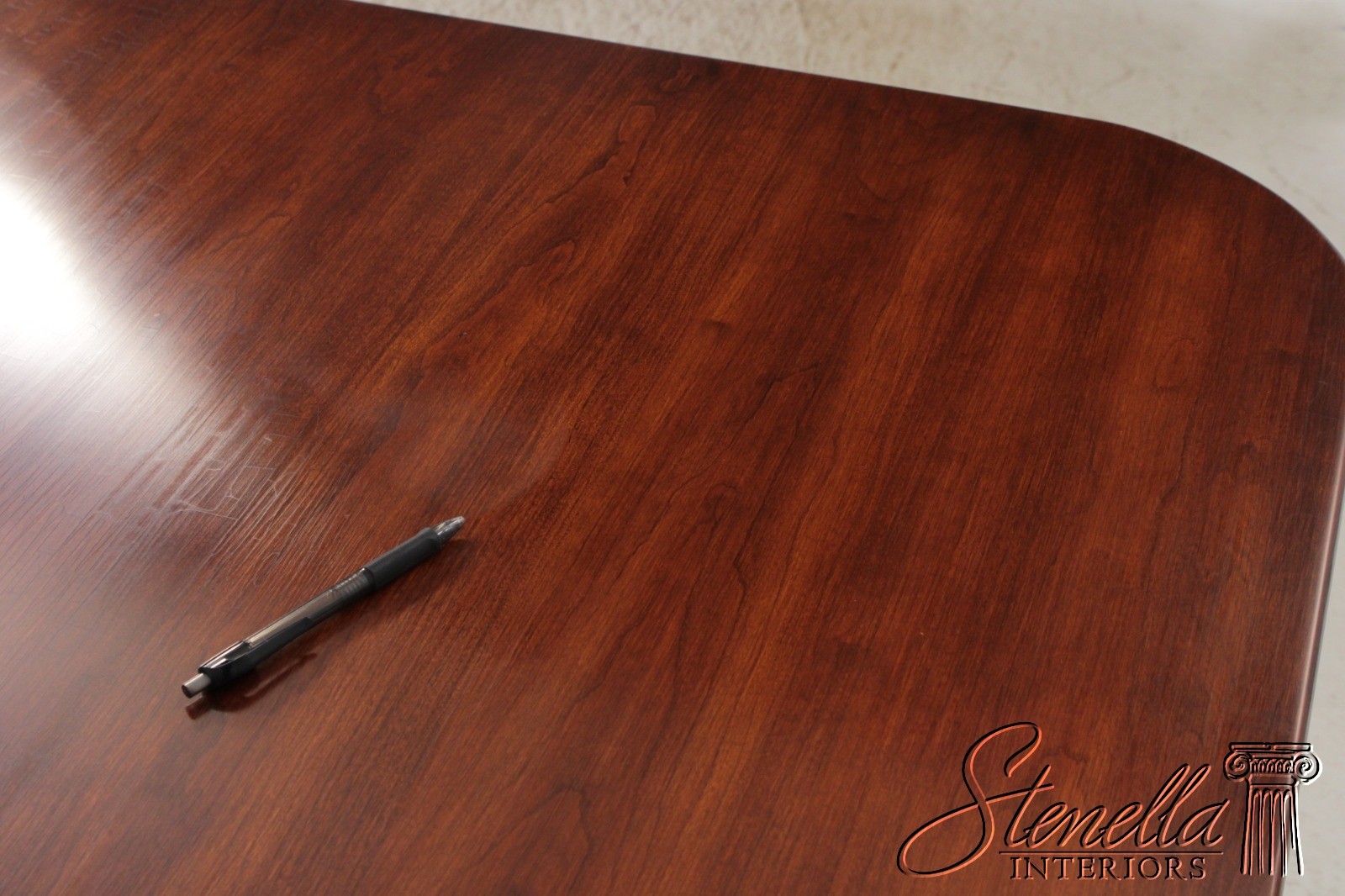 LF72273: HENKEL HARRIS Cherry Queen Anne Style Double Pedestal Dining Table