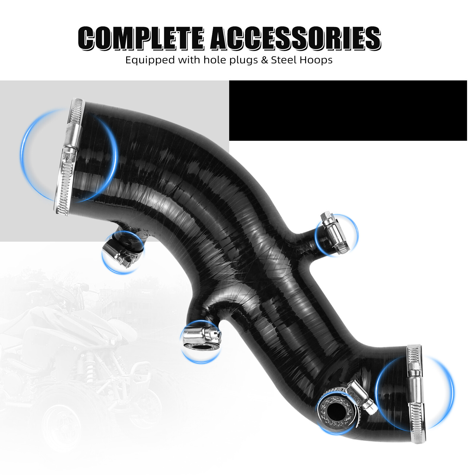 NICECNC Silicone Air Intake Hose Kit For Yamaha Raptor 700 700R YFM700 2009-2025