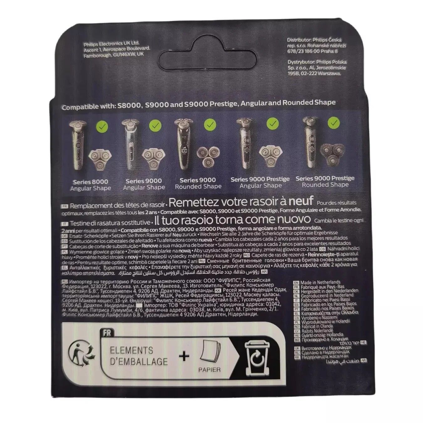 Philips Norelco Shaving Replacement Heads for Shaver Series 9000 SH91 3Pcs