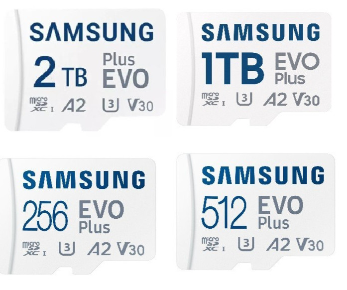 SAMSUNG EVO PLUS 128GB 256GB 512GB 1TB 2TB Micro SD SDXC C10 4K U3 V30 A2 Card