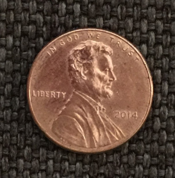 2014 P Lincoln penny, actual coin in picture, free shipping.