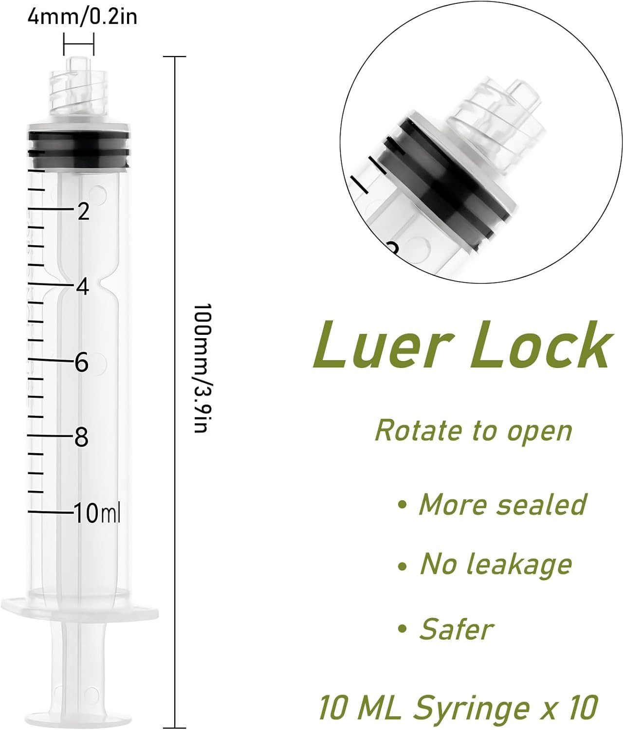10ml Glue Applicator Syringe with 14G/16G/18G Blunt Tips – For Ink, Epoxy, Craft