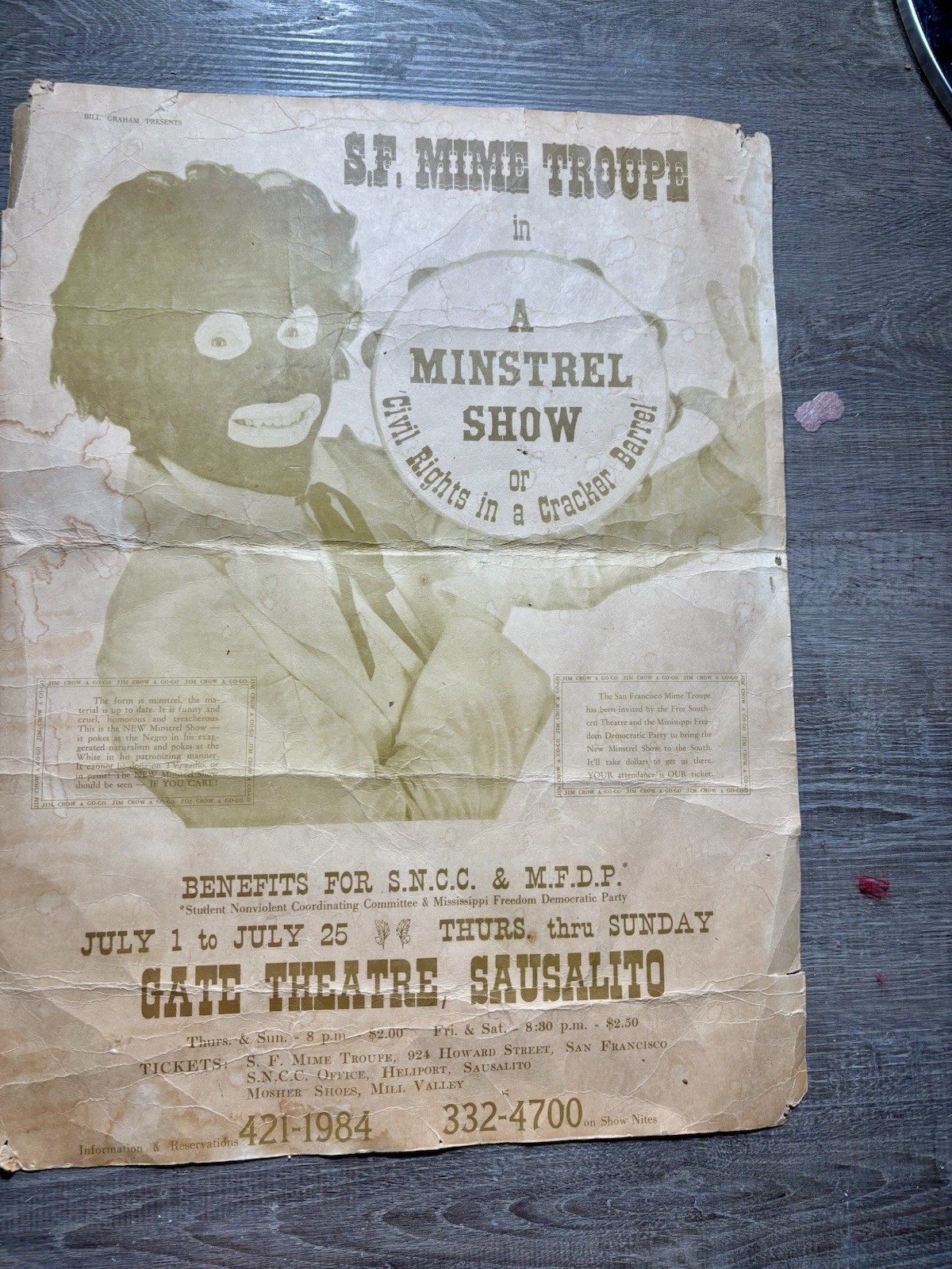 bill graham Presents A Minstrel Show Civil Rights In a Cracker Barrel Original