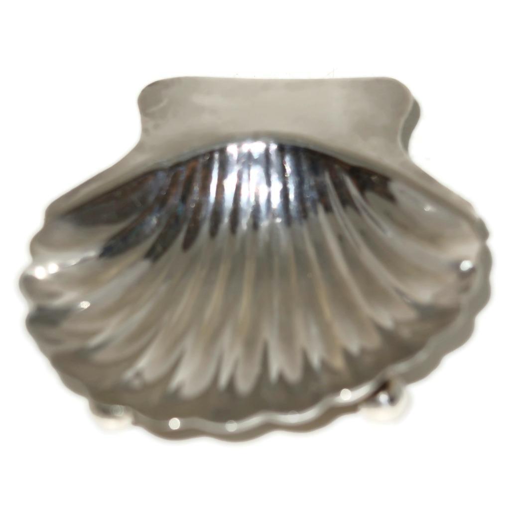 Mexico Maciel Sterling Silver Footed Shell Shape Master Salt Cellar, 2 3/4"