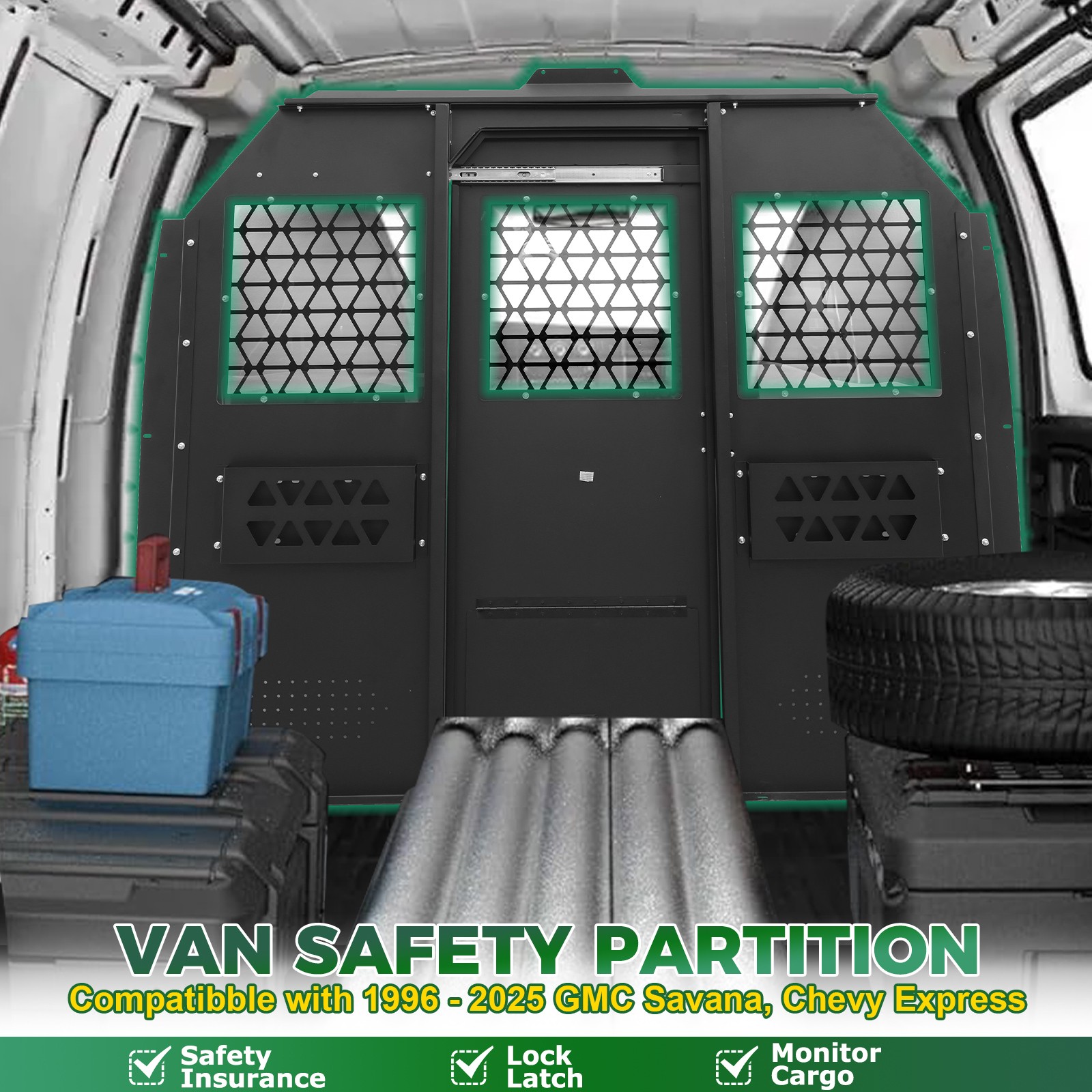 Van Safety Partition, Bulkhead, Divider for 1996-2025 Chevy Express, GMC Savana