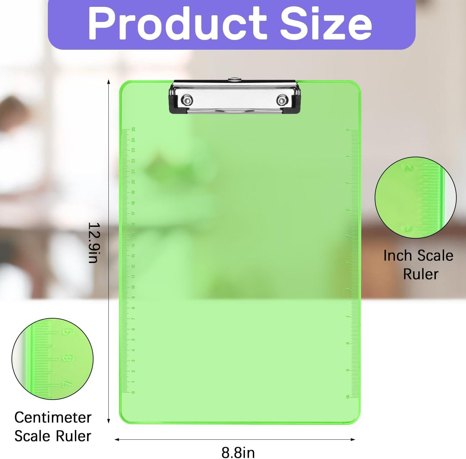 Plastic Clipboards A4/Letter Size 8.5X11 Clear Colored Clip Boards Hanging Hard