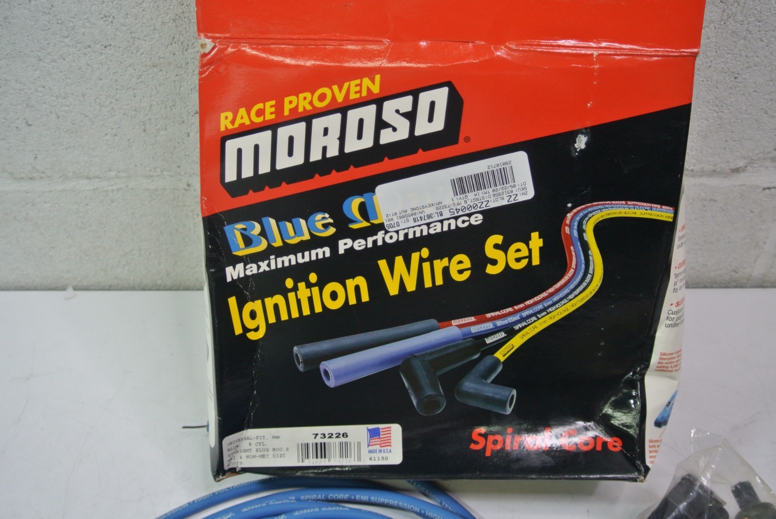 MOROSO 73226 Blue Max spiral core Blue universal fit 8MM 8 cylinder wire set