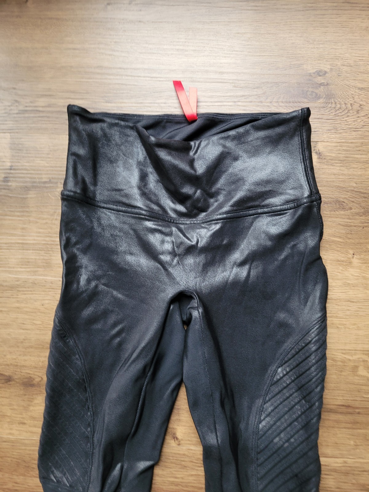 Spanx womens moto leggings faux leather sz S EUC