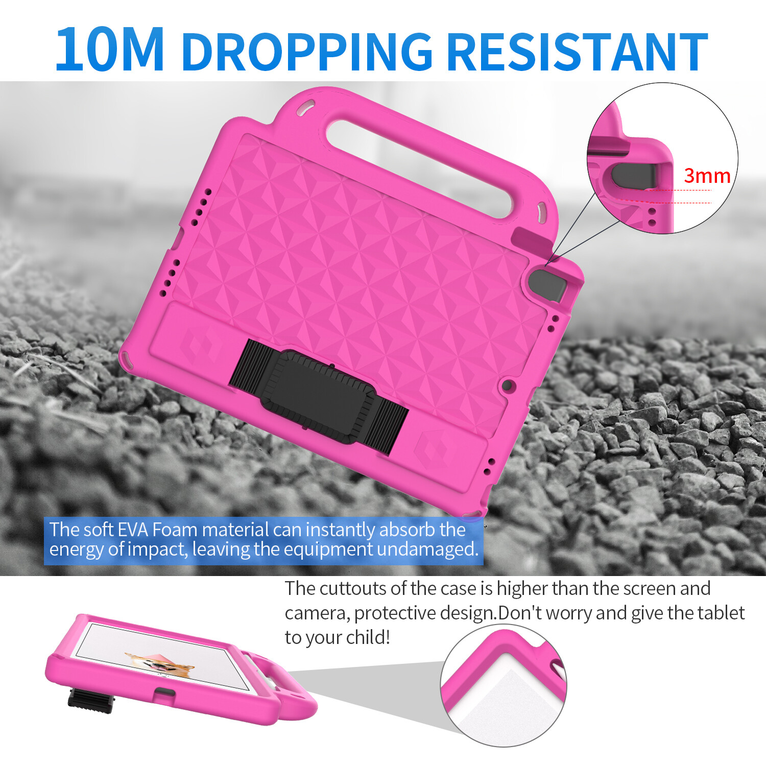 For iPad 9th 8th 7th Air 1 2 3 Mini Kids Safe Waterproof EVA Tablet Case Cover