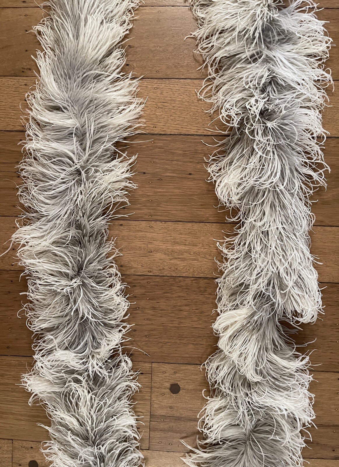 Antique 105” Ostrich Feather Neck Boa Scarf Wrap Edwardian Era Womens French