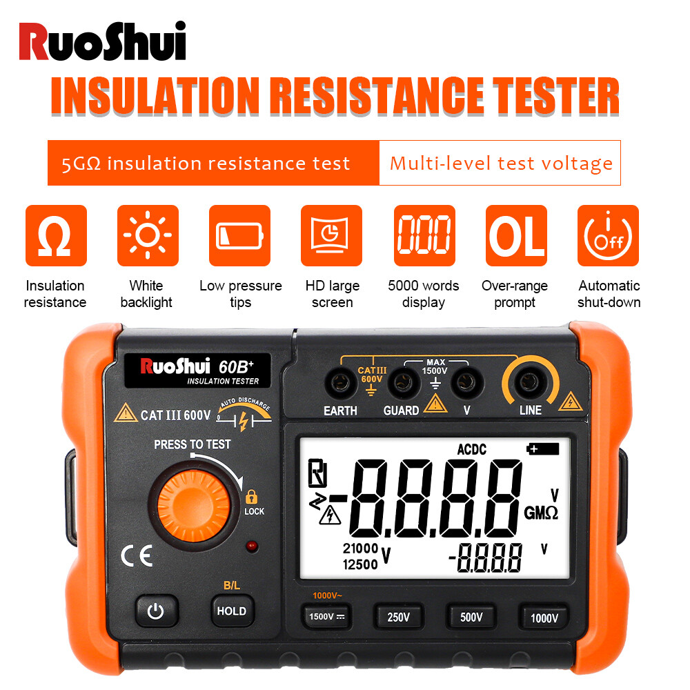Megger Digital Earth Ground Insulation Resistance Tester Voltmeter