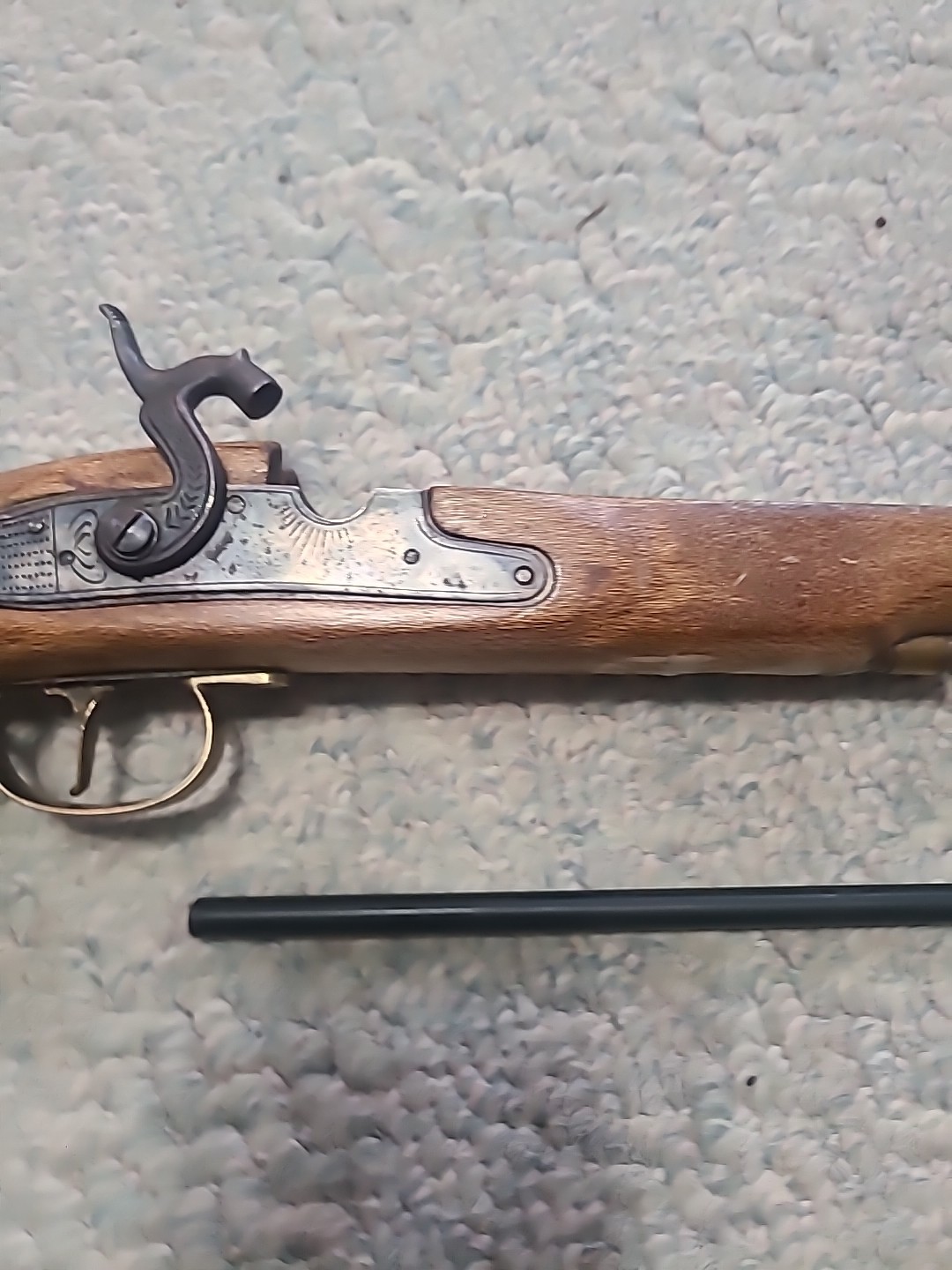 Black Powder Cva Kentucky Pistol Stock Lock Trigger Trigger Guard Thimbles