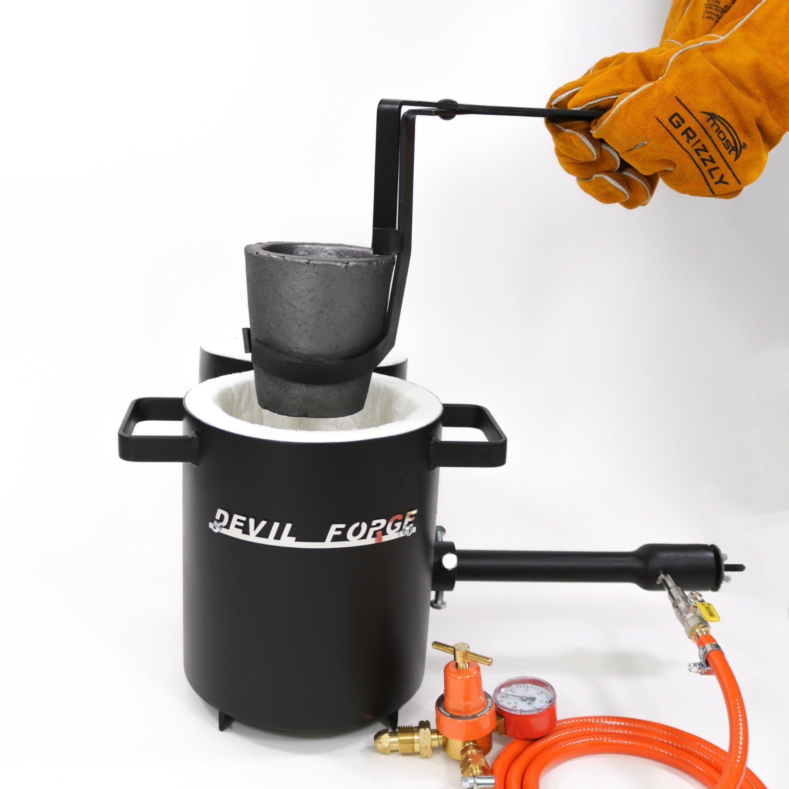 FB1Sb–4KG GAS METAL MELTING FURNACE Propane Forge Copper Crucible Tongs 2 in 1