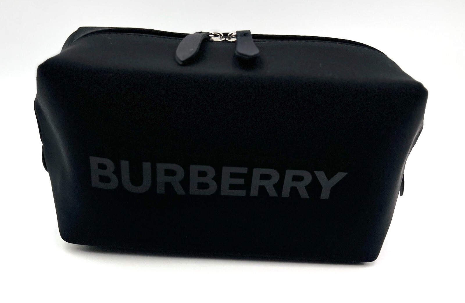 New! Burberry  Logo Clutch Toiletry Bag Cosmetic Pouch Travel Case  ~ Black