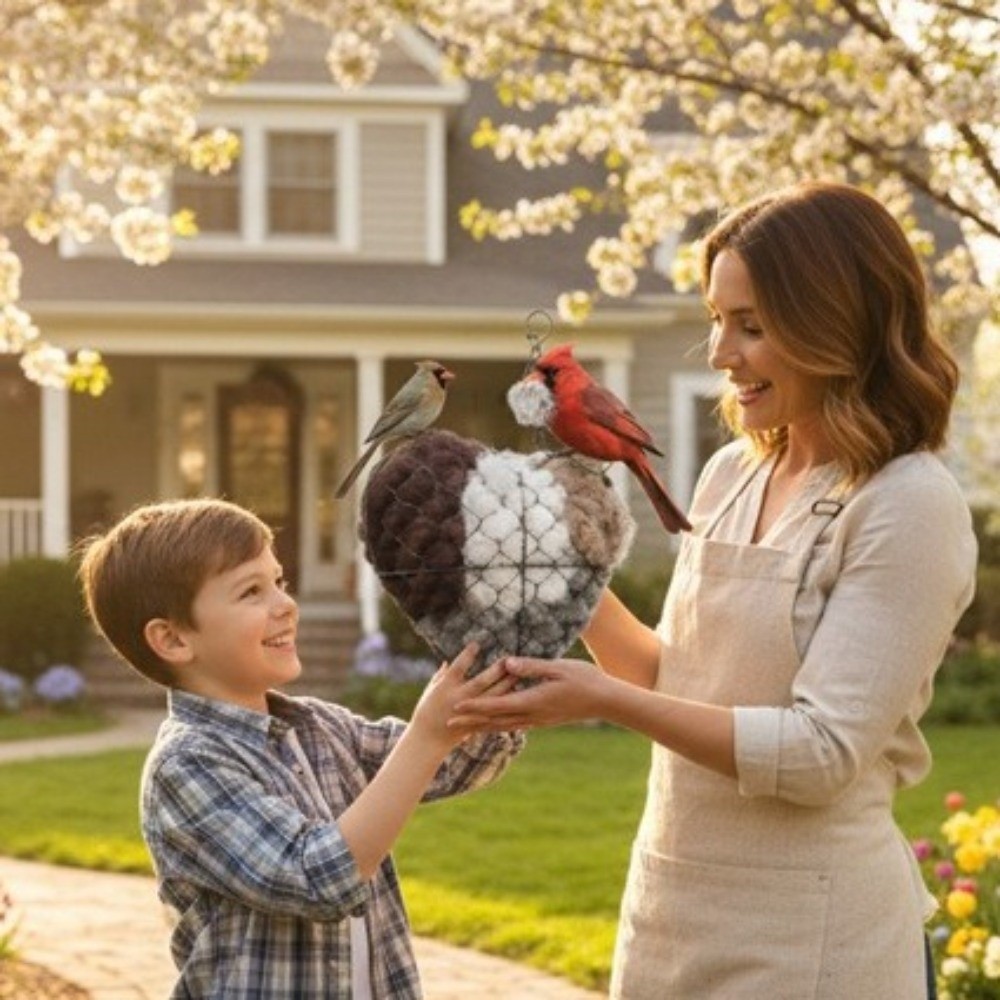 Heart Shape Alpaca Fiber Bird Nesting Heart Outside Gifts