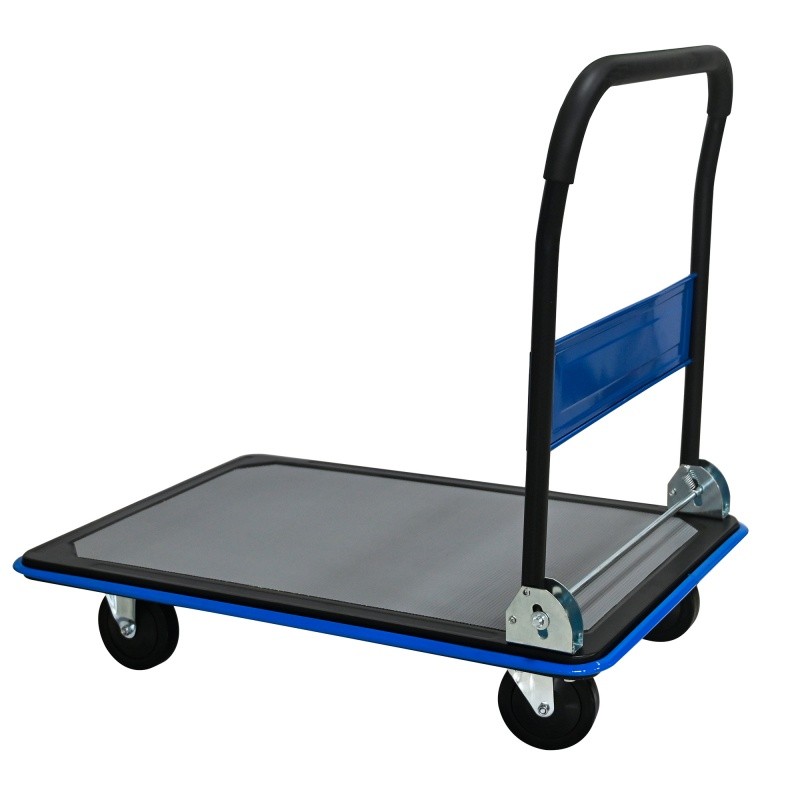 660lbs Flatbed Cart, Blue Foldable Cart Dolly 35.4"X23.6" Platform Hand Truck