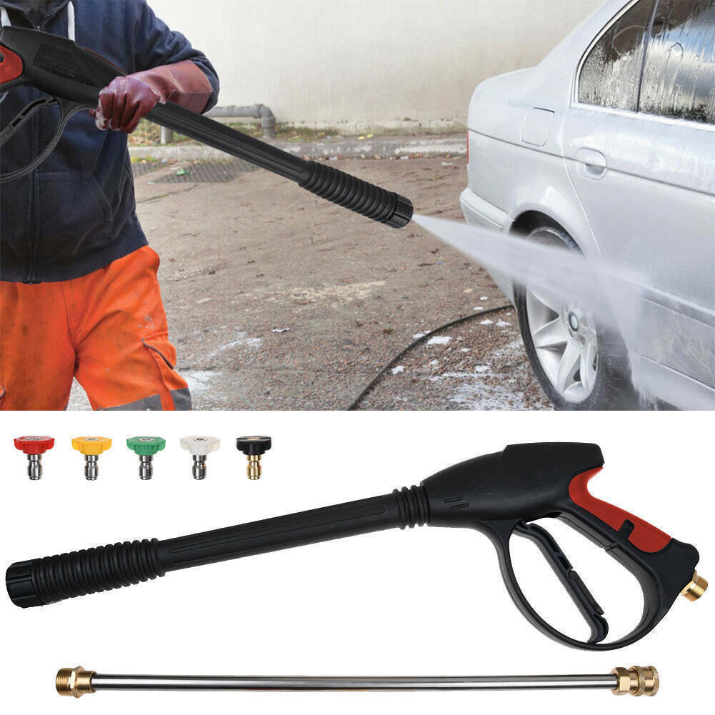 4000PSI High Pressure Power Washer Spray Gun Wand Lance Quick Nozzle Tips Kit