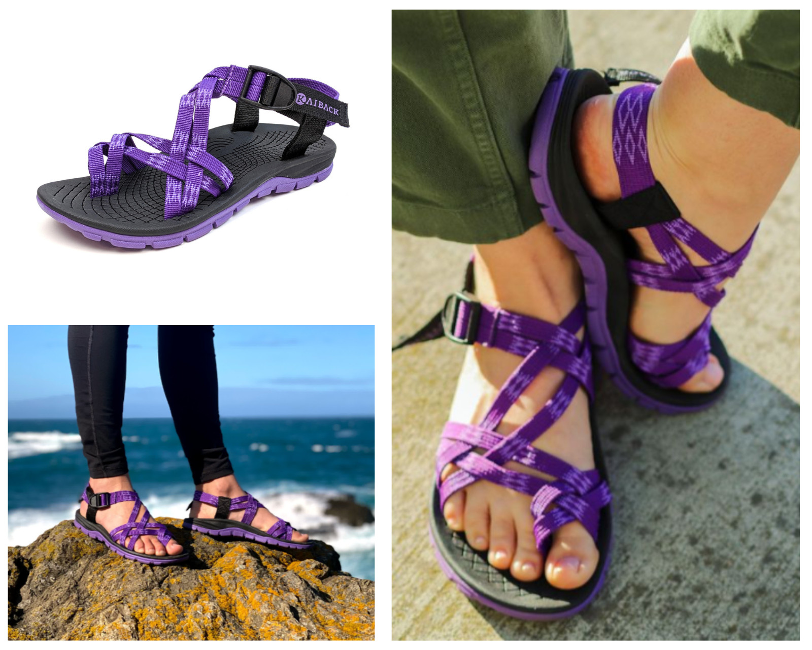Women's Kaiback Sierra Strappy Hiking Sandal | Cute Casual Comfort with Tread
