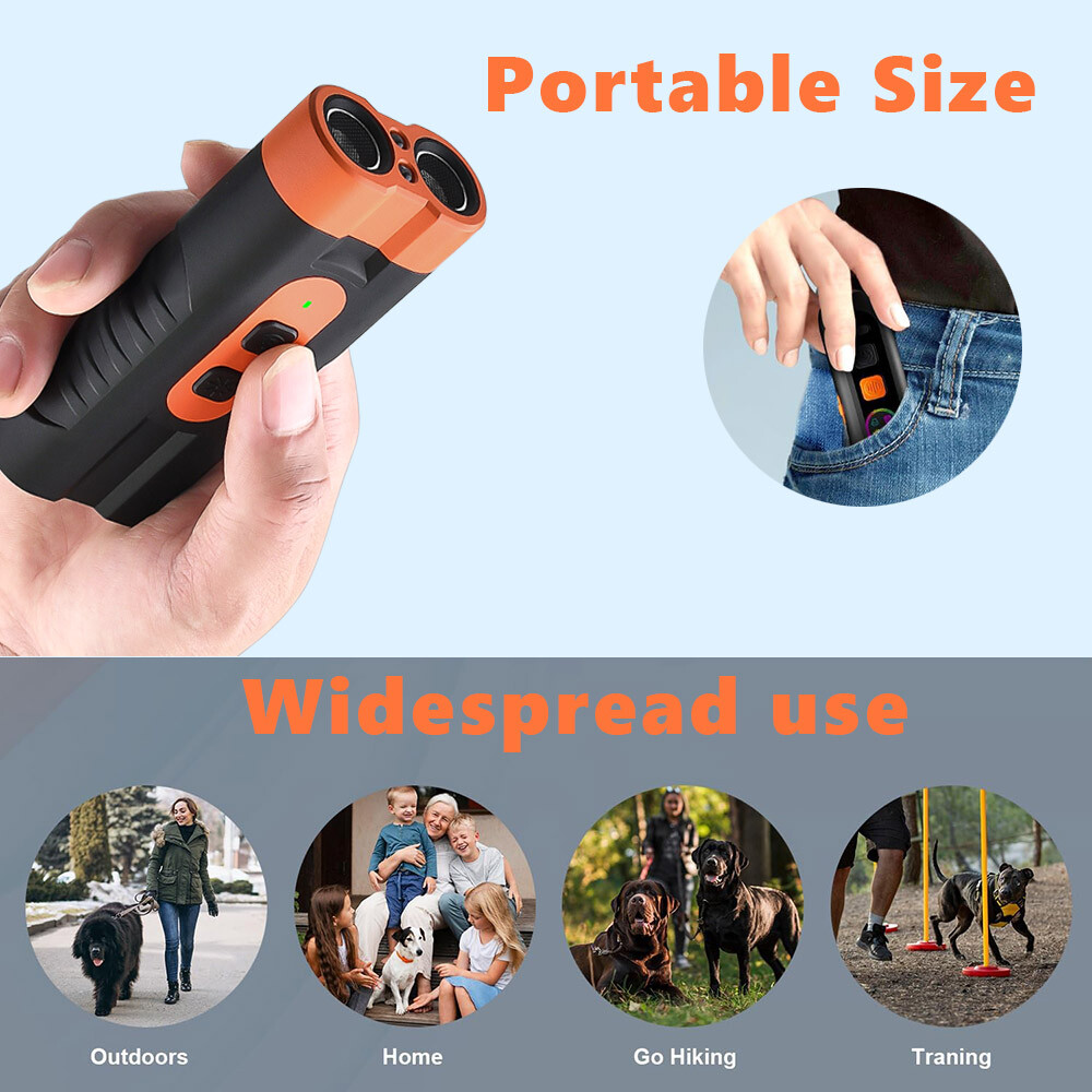 Dog Barking Deterrent Device Portable Ultrasonic Bark Control Repeller Silencer