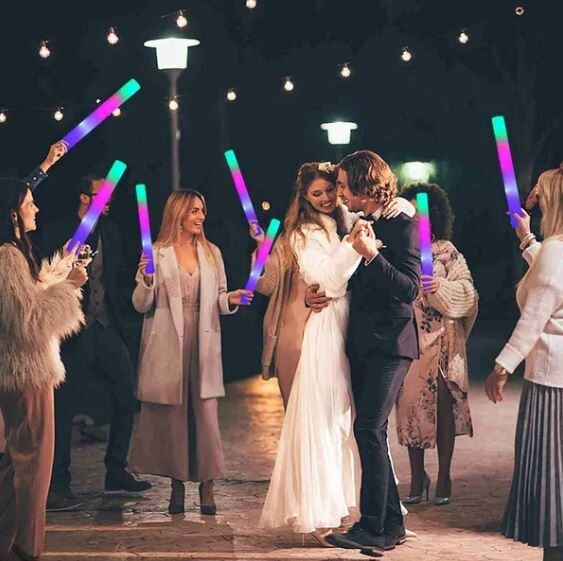 50 PCS LED Light Up Foam Sticks Baton Wands Rally Party Rave Tube Soft Glow Wand