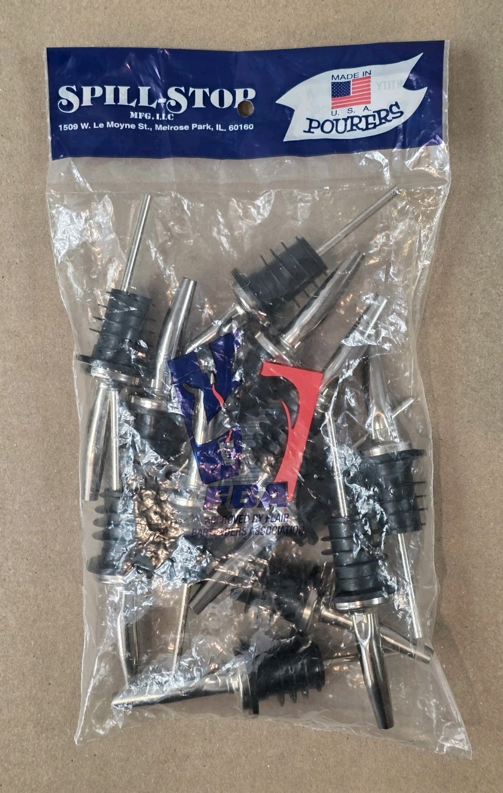 Spill-Stop 285-50 Medium Flow Tapered Liquor Pourer, Chrome - 12 Pack