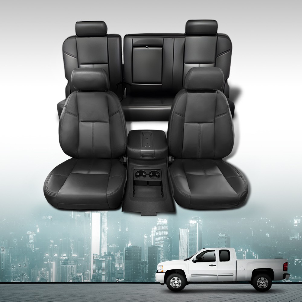 Fit For 07-13 Chevy Silverado GMC Sierra Crew Cab Full Set Seat Covers Replace
