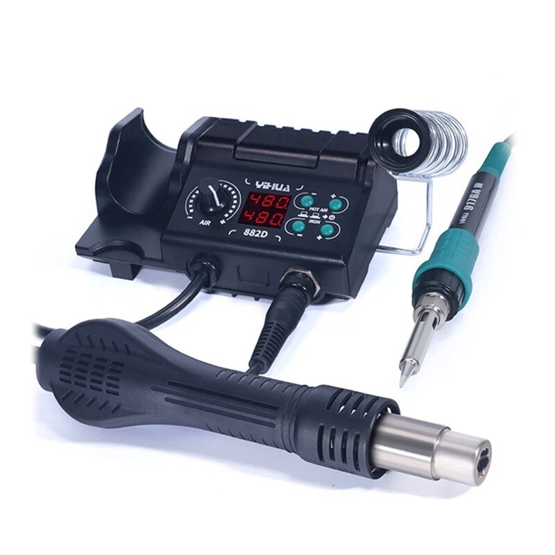 YIHUA Soldering Iron Station Digital Hot Air Gun Desoldering Rework Station Kit