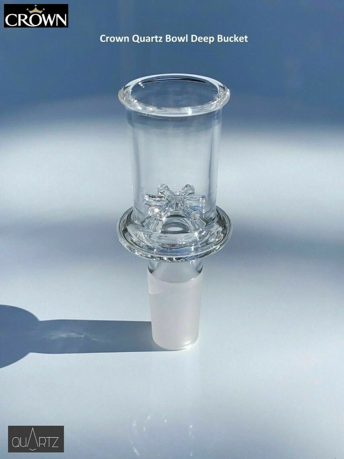 14mm Slide Bowl Deep Pure QRTZ party Bowl 6-Slits Screen Water Pipe Slide Piece