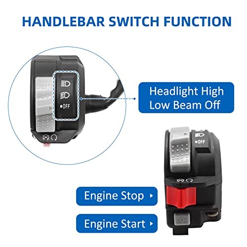 Control Switch Engine Start Run Off Headlight for Yamaha Grizzly 600 Kodiak