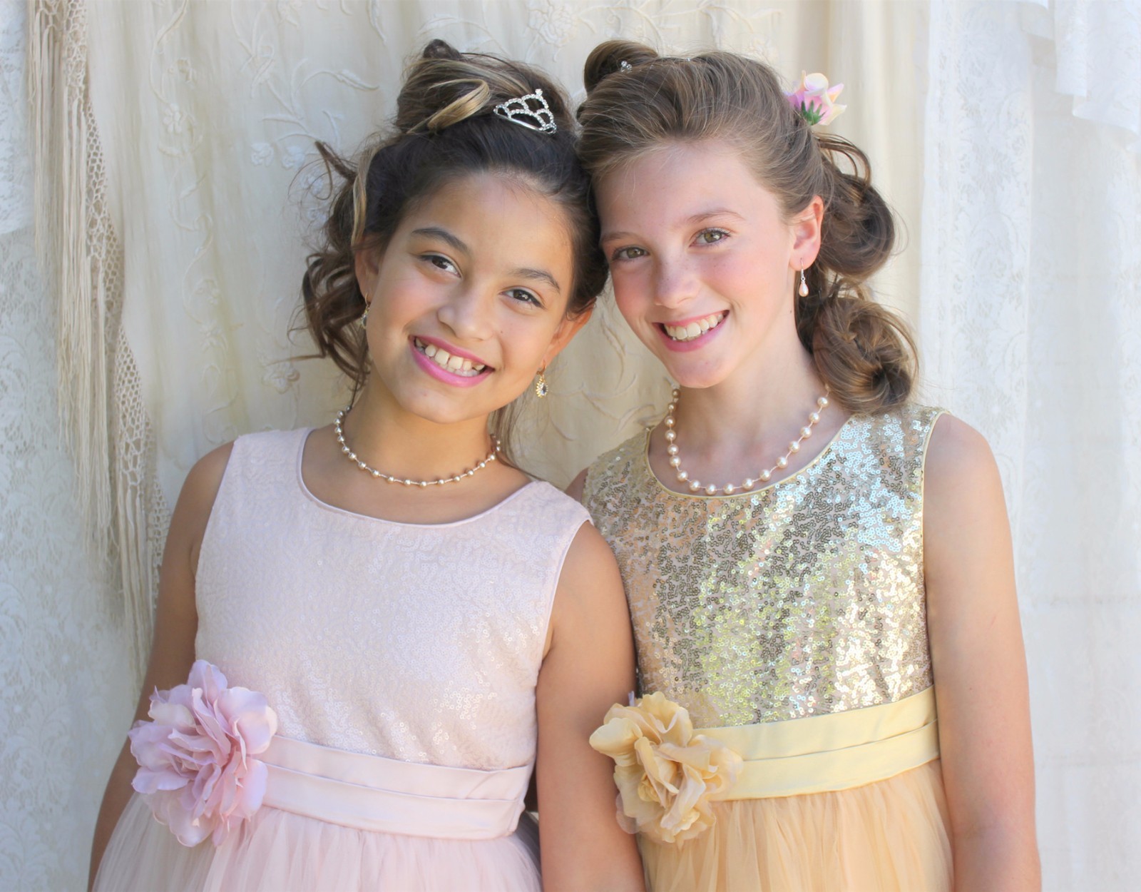 Sequins Mesh Flower Girl Dresses Birthday Wedding Pageant Communion Toddler 124