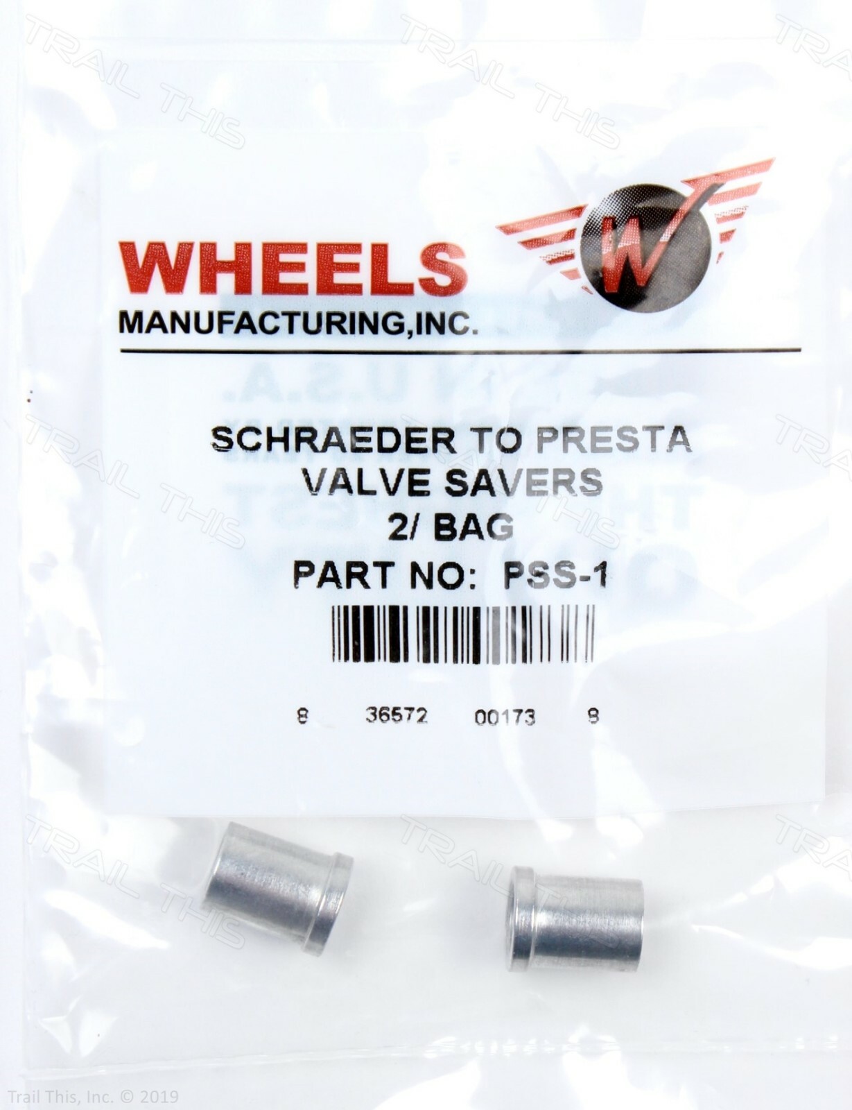 (2) Two Wheels Mfg Presta Valve Saver 11mm Schrader Bike Rim Hole Alloy Adapters