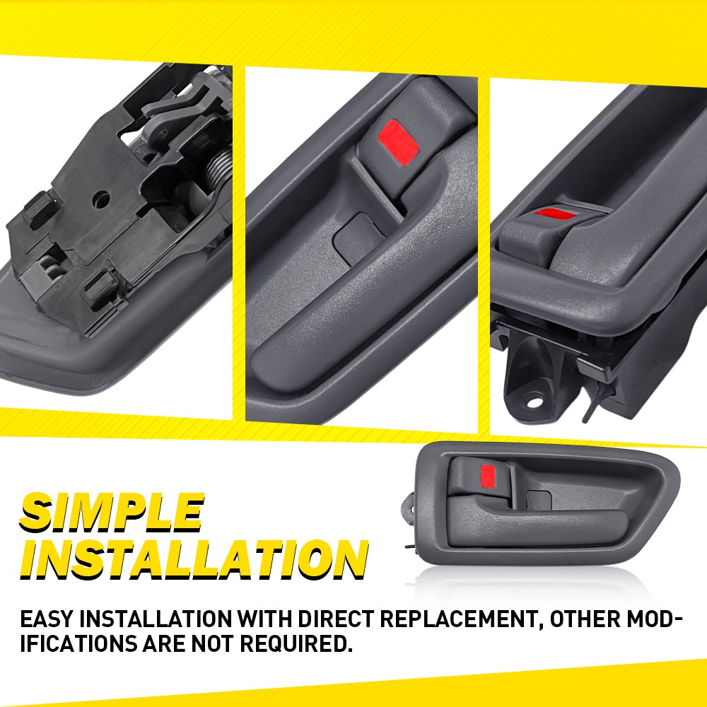 4PCS Interior Inside Inner Door Handle Full Set For Toyota Camry 1997-2001 Gray