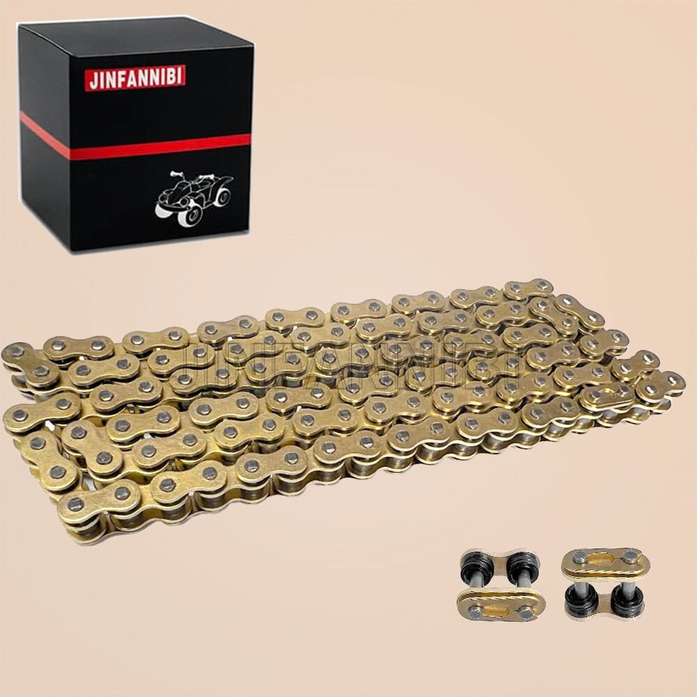 Gold 420 X-Ring Chain 120 Links With Connecting Master Link for Motorcycle