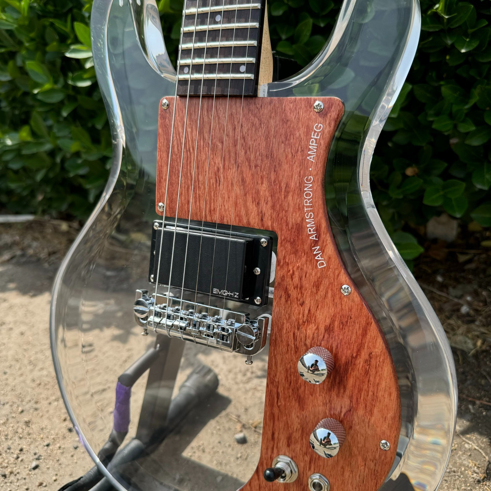 Custom Clear Lucite Electric Guitar-Armstrong DAN Rosewood AccentsRosewood Panel