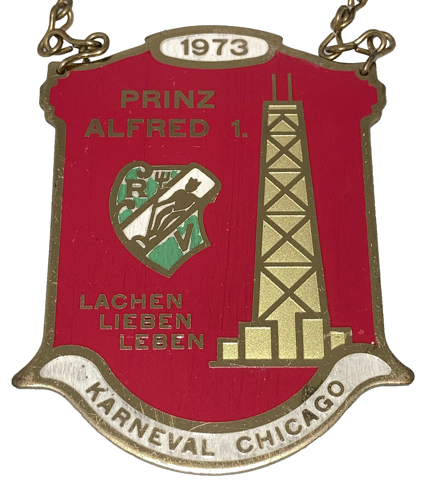 4 vintage Rhein Verein RV Chicago Karneval 1970 -1974 metal order medal