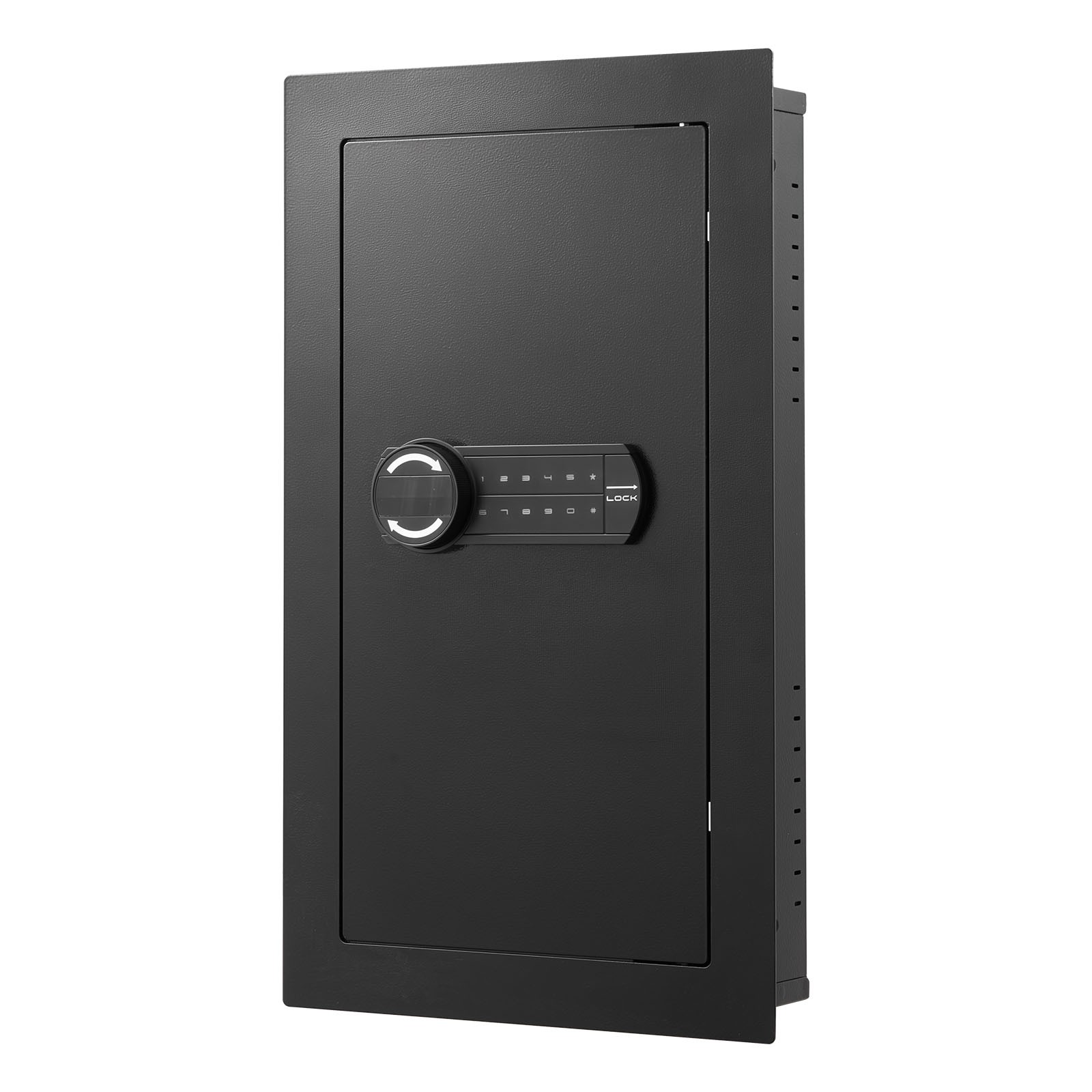 Uimoso 3-Tier Wall Safe with LED Light, Password & Key Access,Adjustable Shelves