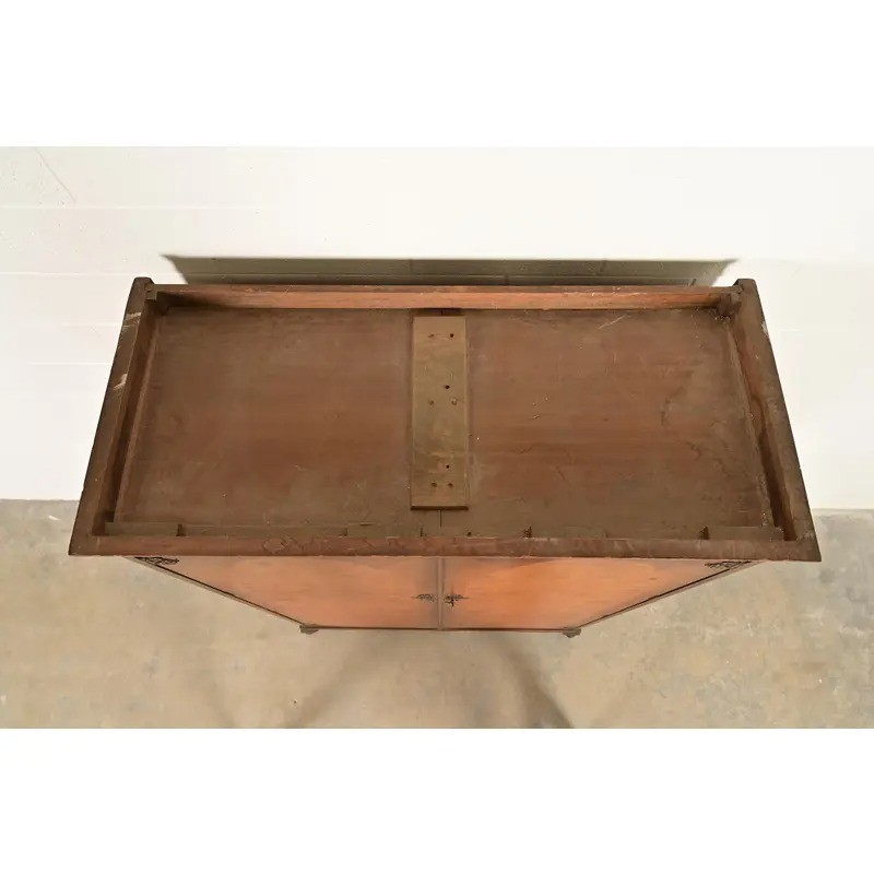 Antique Art Deco Burl Wood Armoire Dresser or Gentleman's Chest, Circa 1930s