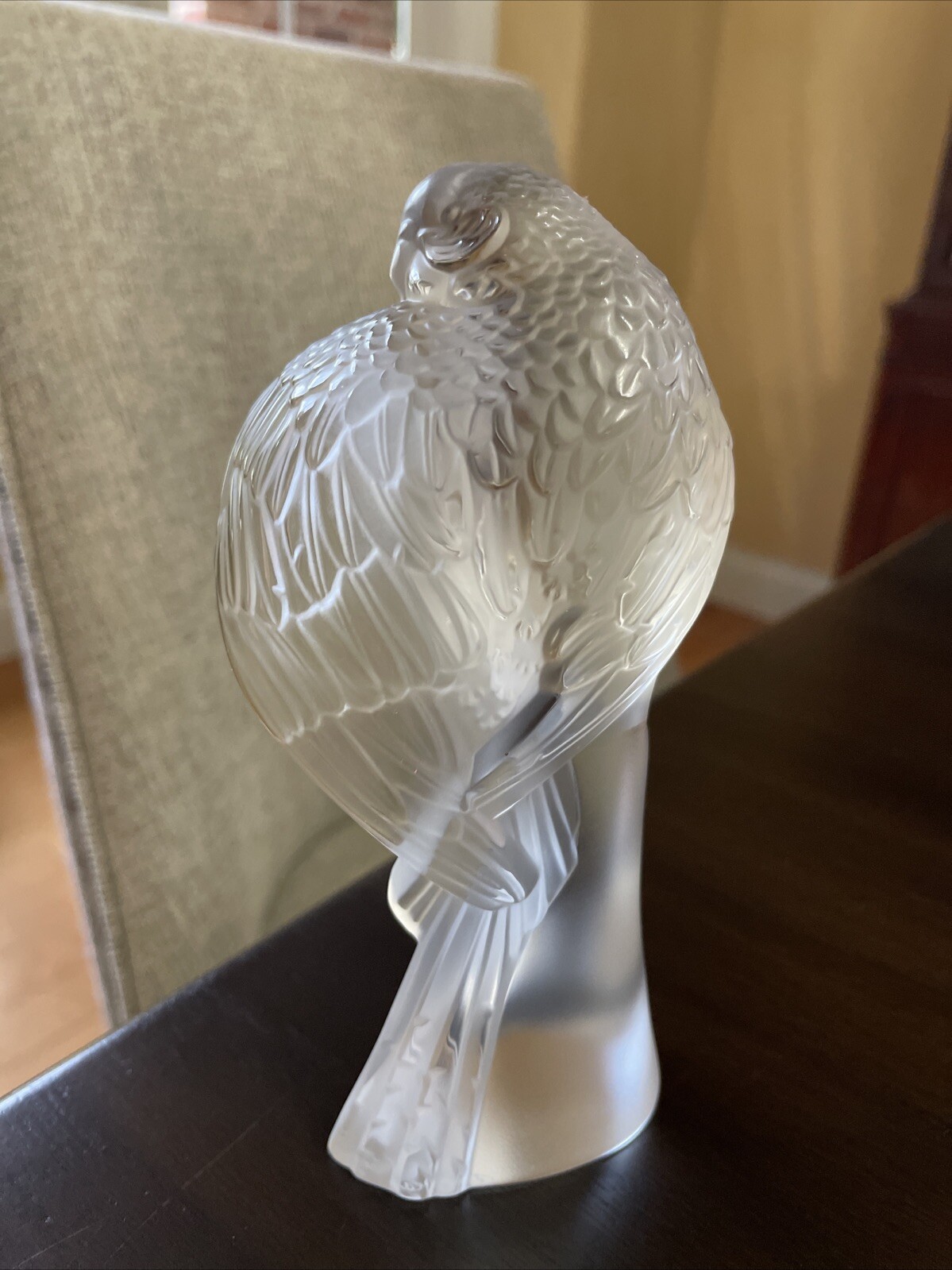 Lalique France Crystal Perruche Parakeet Bird Figurine- MINT