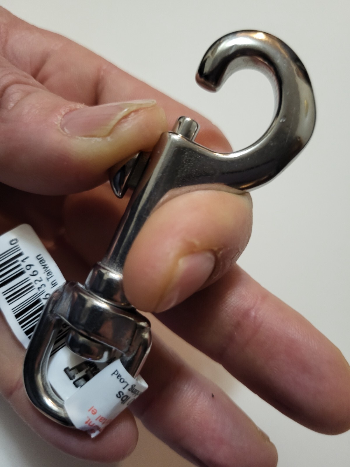 3 3/8" Stainless-steel snap hook with 1/2" Eye. reins, strap repair, lunge line