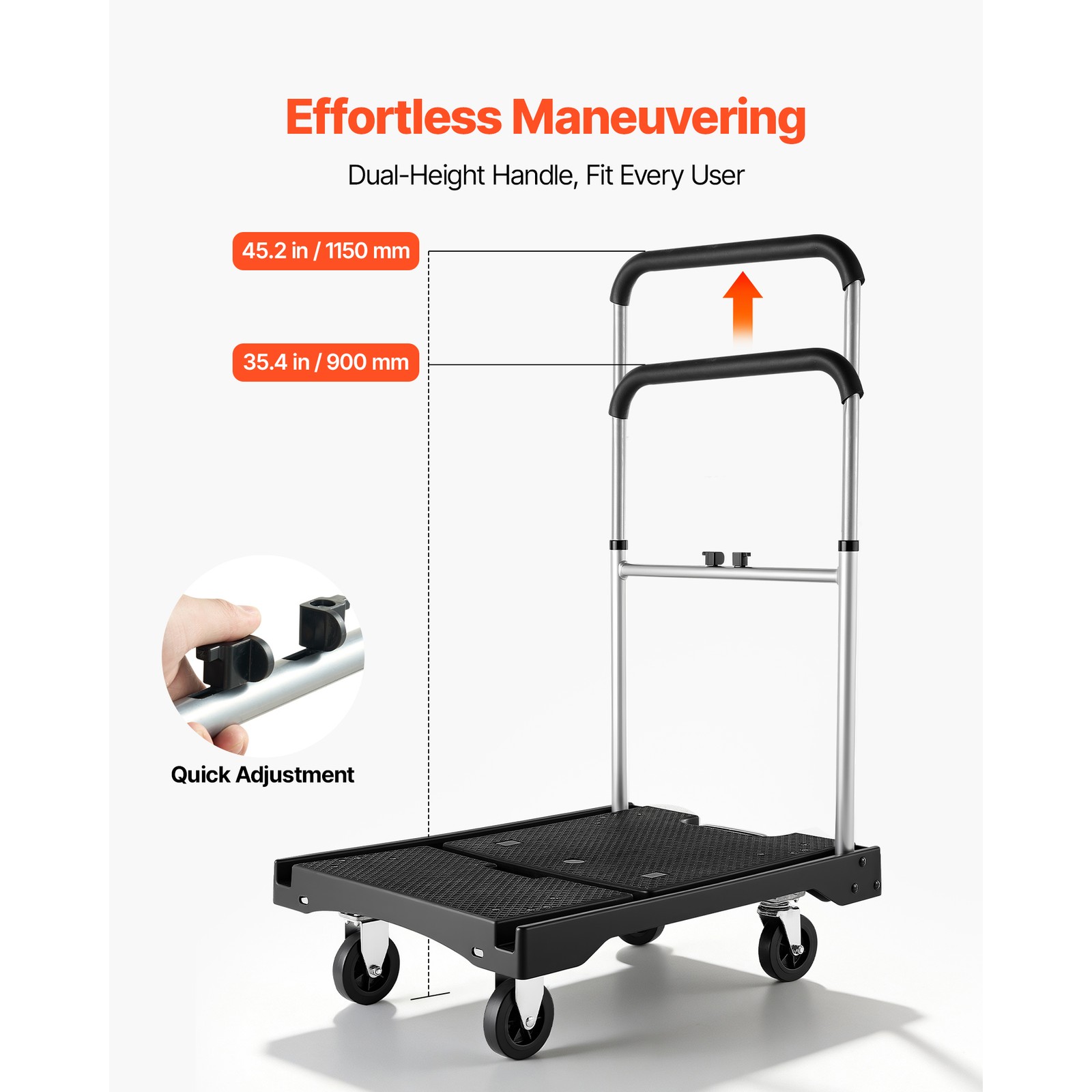 Uimoso Foldable Push Cart Dolly 330 lbs Capacity Folding Hand Truck with Wheels