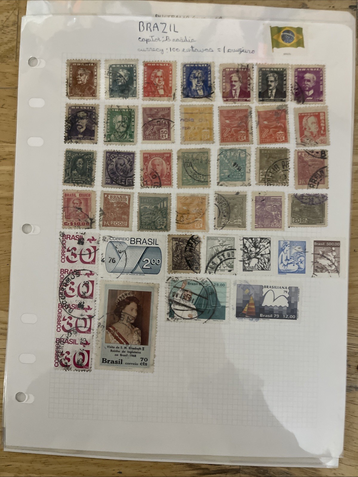 Lot of new and used stamps from all over the world. ON Paper.