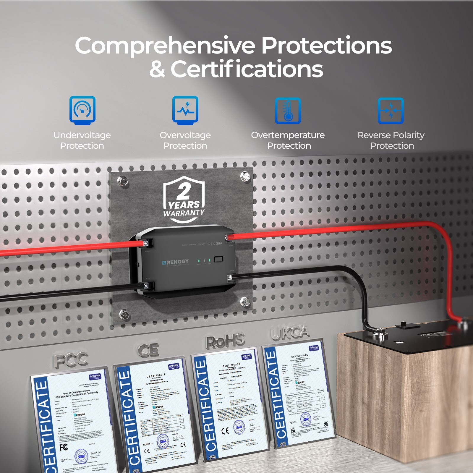 Renogy 12V 20A DC to DC Battery Charger DC-DC On-Board Battery Charger
