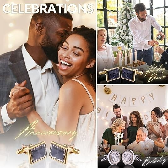 12 Pairs of cufflinks for Men Versatile variants Cufflinks Gifts For Men