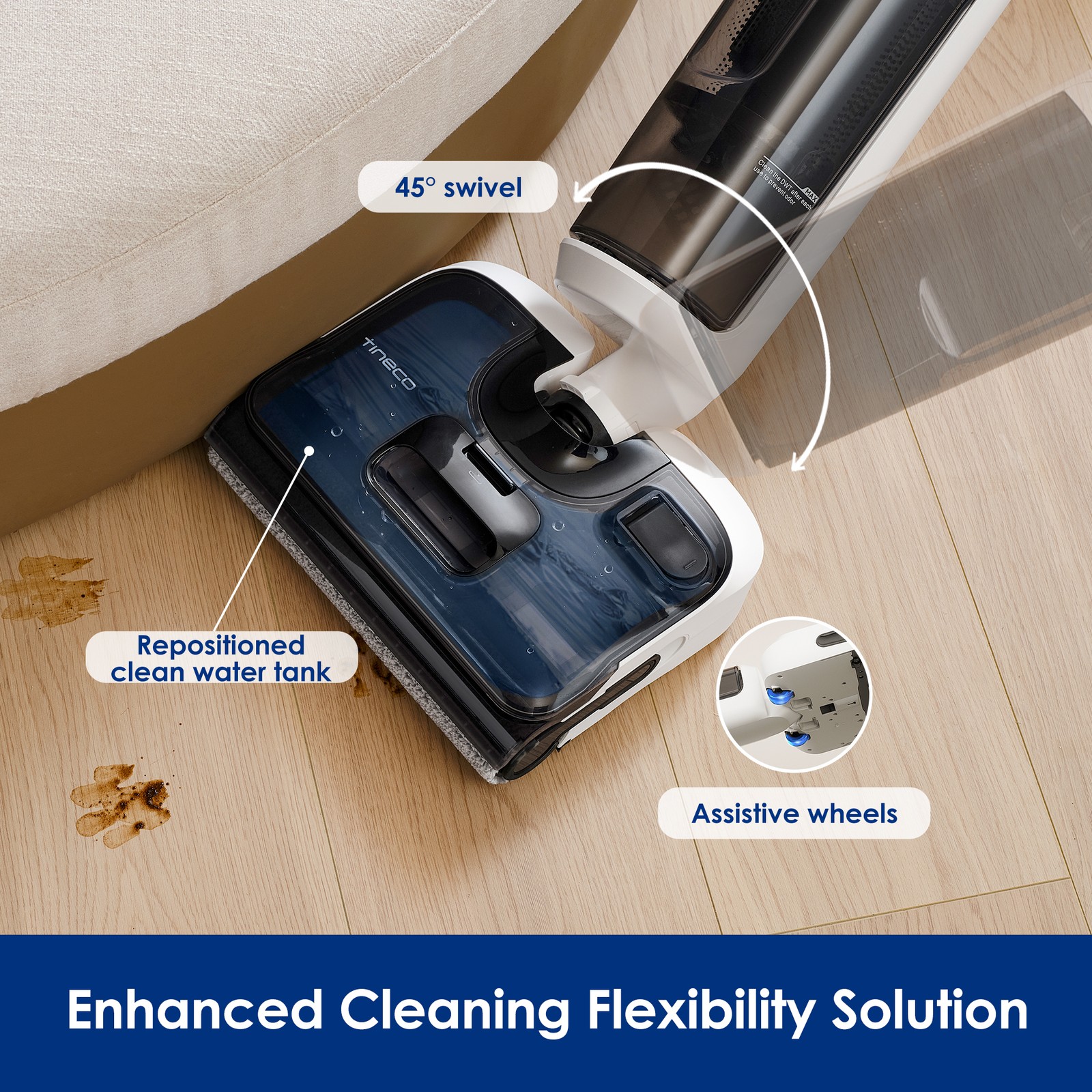 Tineco Floor ONE STRETCH S6 Wet Dry Vacuum Cleaner, 180°Lay-flat